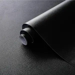 1 Roll Black Silk Wallpaper Embossed Self Adhesive Peel and Stick Wallpaper Contact Paper Removable Waterproof Kitchen Vinyl Wrap Cabinet Furniture Textured Renter Friendly Wall Gift Paper