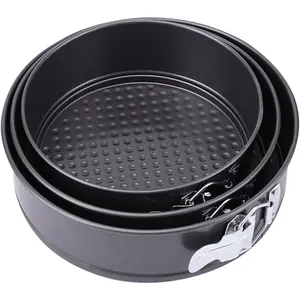 Nonstick Round Springform Cake Pan Set 3 Pieces 3 Sizes 7" 8" 9" with Removable Leak-proof Bottom for Cakes Cheesecakes Pizzas Quiches