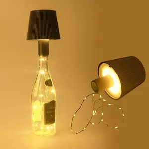 Wine Bottle Shaped LED Night Light, USB Rechargeable 3-color Dimmable Table Lamp, Novelty Decorative Lighting for Bedroom, Restaurant, Bar