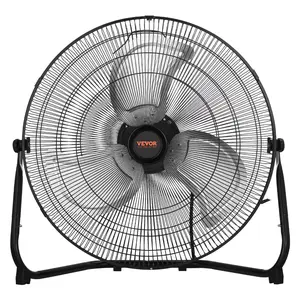 VEVOR Floor Fan, 3 Speeds High Velocity Heavy Duty 20 Inch Industrial Fan, 4800 CFM 360° Adjustable Tilt 21.33 ft/sec Airflow Large Metal Fan, for Home, Gym, Office, Garage, Commercial Shop & Bedroom