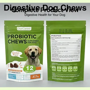 OURCARES Probiotic & Digestive Enzyme Chews for Dogs - Chicken Flavor, 12 Soft Chews for Normal Digestive Health & Daily Gut Wellness