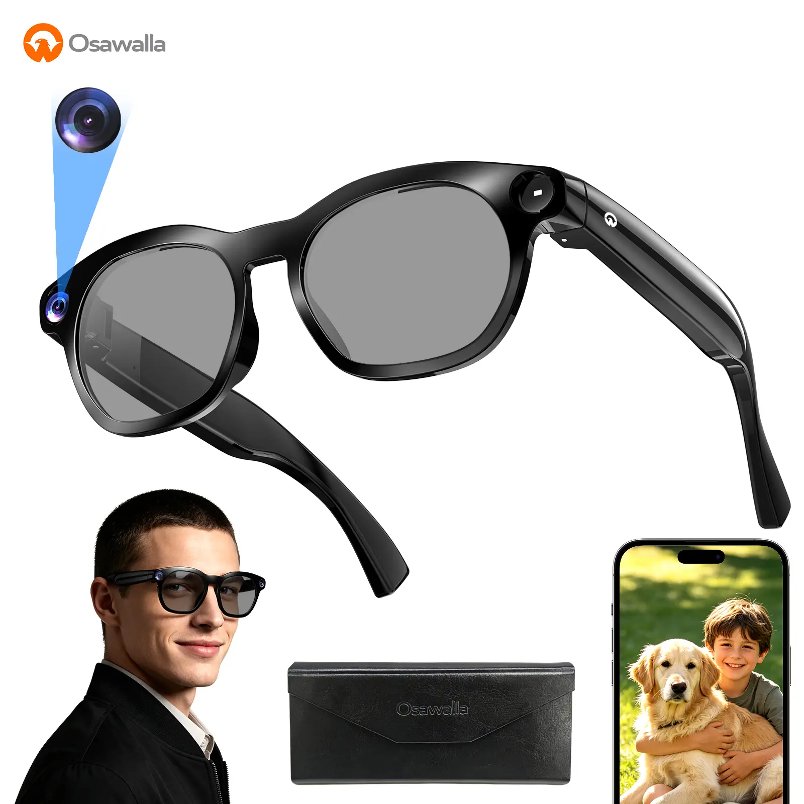 2026 New Smart AI Camera Glasses with8MP Camera Glasses,1080P Anti-Shake Video Recording,Button Touch Adjustment for Travel Outdoor Adventures Hands-Free Photography 139 Languages Real-Time Translation Bluetooth Wireless Wearable Video Recording tiktoksho