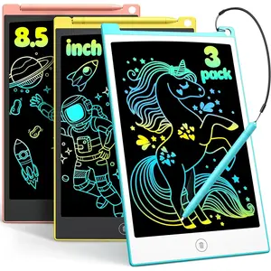 TECJOE 3 Pack LCD Writing Tablet, 8.5 Inch Colorful Doodle Board Drawing Tablet for Kids, Kids Travel Games Activity Learning Toys Birthday Gifts for 3 4 5 6 Year Old Boys Girls Toddlers Preschooler