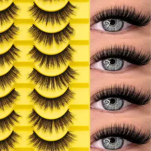 10 pairs of natural and soft false eyelashes, 5D flowing eyelashes, with full black stems, long and slender eyelashes and dramatic silk false eyelashes. Comfortable to wear and easy to apply, suitable for parties and attending large banquets and festivals