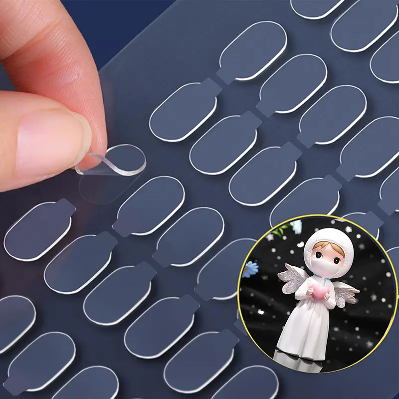 300 Pieces, 600 Pieces Transparent Removable Gel Quick Dry, Durable Double Sided Adhesive, Sticky Dot Installation, Suitable for Crafts, Balloons, Holiday Party Decorations, No Trace Double-Sided Tape with Ears, Car Ornaments, Adhesive Dots