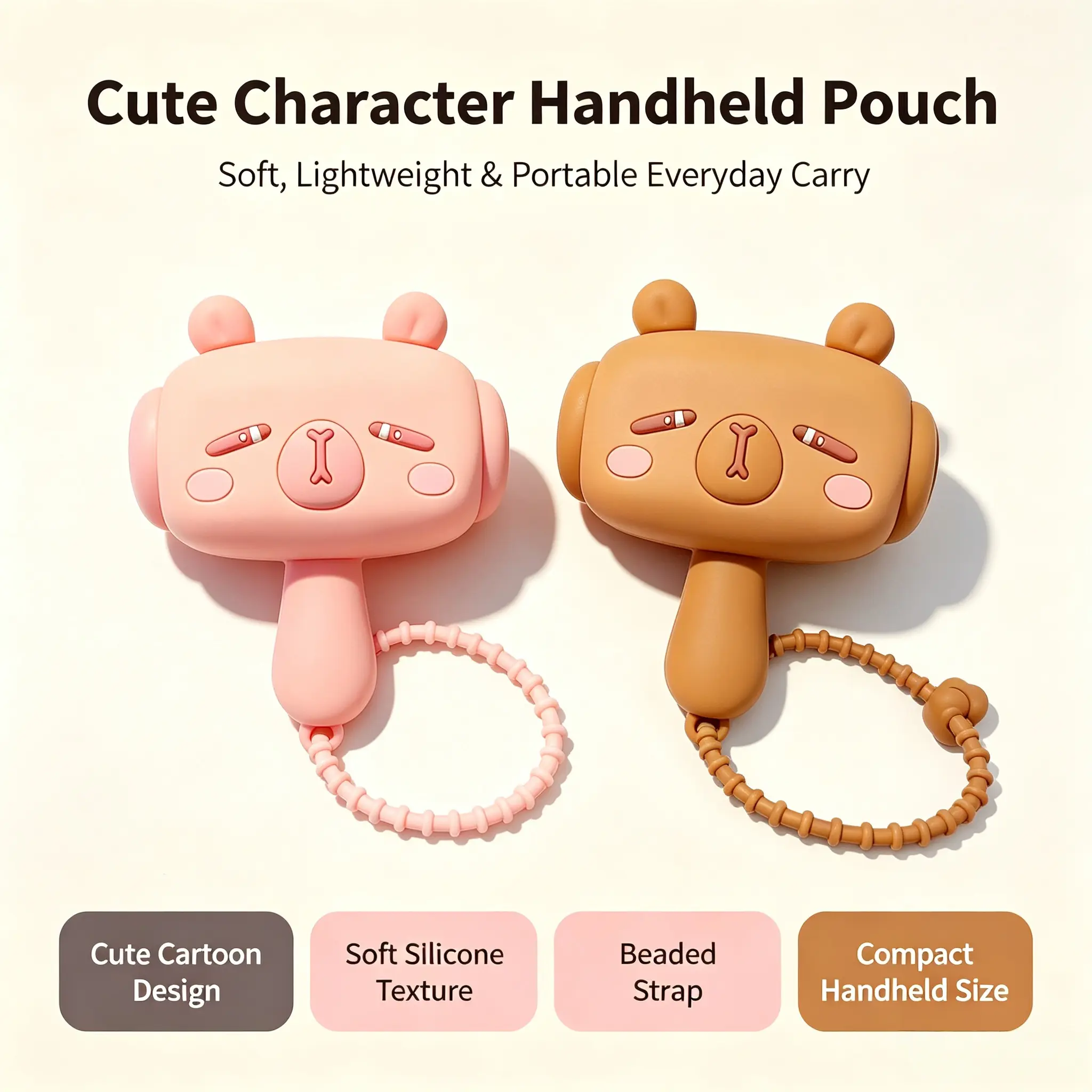 Women Cute Cartoon Animal Silicone Hammer Keychain, Sound Making Stress Relief Toy Pendant, Fashion Hanging Accessory for Backpacks, Phones and Outfits