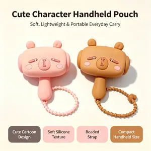 Women Cute Cartoon Animal Silicone Hammer Keychain, Sound Making Stress Relief Toy Pendant, Fashion Hanging Accessory for Backpacks, Phones and Outfits