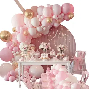 104-Piece Pink Balloon Arch Kit Vibrant Assorted Latex Balloons for Weddings Birthdays and Festivals Elevate Your Party Décor with Stunning Ambiance