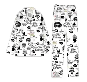 Damon SalVaTo Family Matching Pajamas Vampire Diaries Kid & Adult Sleepwear, Halloween Xmas Bookworm Gift Outfit