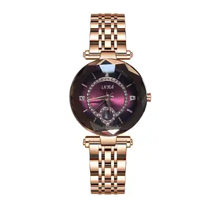 Women's Purple-Red Alloy Quartz Watch, Deep Eye Stainless Steel Strap, Date Display, Analog Round Face, 30mm Case, 30M-50M Water Resistance, Versatile Daily Accessory, Elegant Gift Box, Ideal Birthday Present, Alloy Quartz Watches