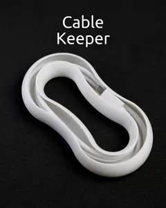 Cable Organizer, 3D Printed Cable Keeper, Cord Wrap Holder for USB-C, Phone Chargers, Earbuds and Desk Cable Management, White