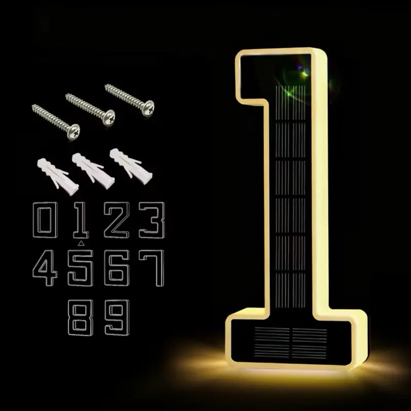 LED Solar Powered House Numbers - with solar Letter Options LED Solar Powered House Numbers - with solar Letter Options