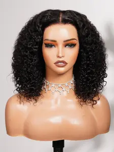 Arabella Hair 13x5 Glueless Deep Curly Bob Wig 14 Inch with Free Tapes Middle Part Ear to Ear Easy Installation Beginner Friendly 100% Human Virgin Hair Lace Front Wig #DealsforYouDays