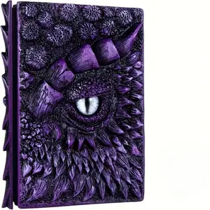 Dragon Eye Themed Vintage Journal, Resin Craft Loose Leaf Notebook, Hardcover Embossed Memo Pad, Dragon Scale Texture Planner Journal, Fantasy Style Creative Writing Book, Study Office Travel Diary in Multiple Colors