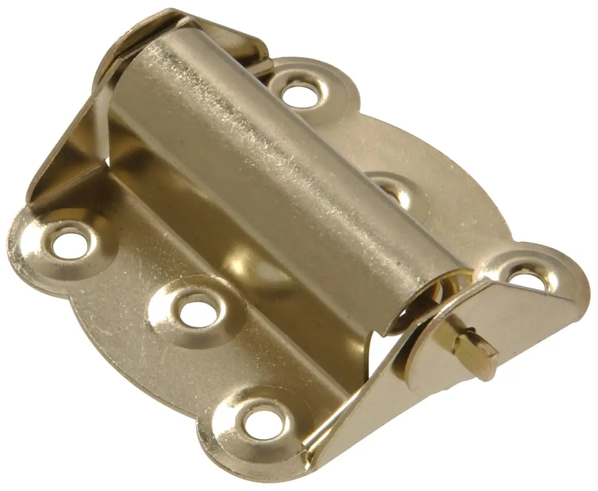 Hillman Group 851596 Carded Brass-Plated Surface Mount Door Hinges, 2-3/4 in Screen Door Spring Hinges, 2 per Card