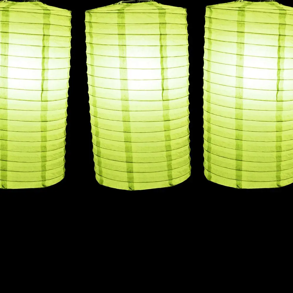 8" Light Lime Cylinder Paper Lantern
