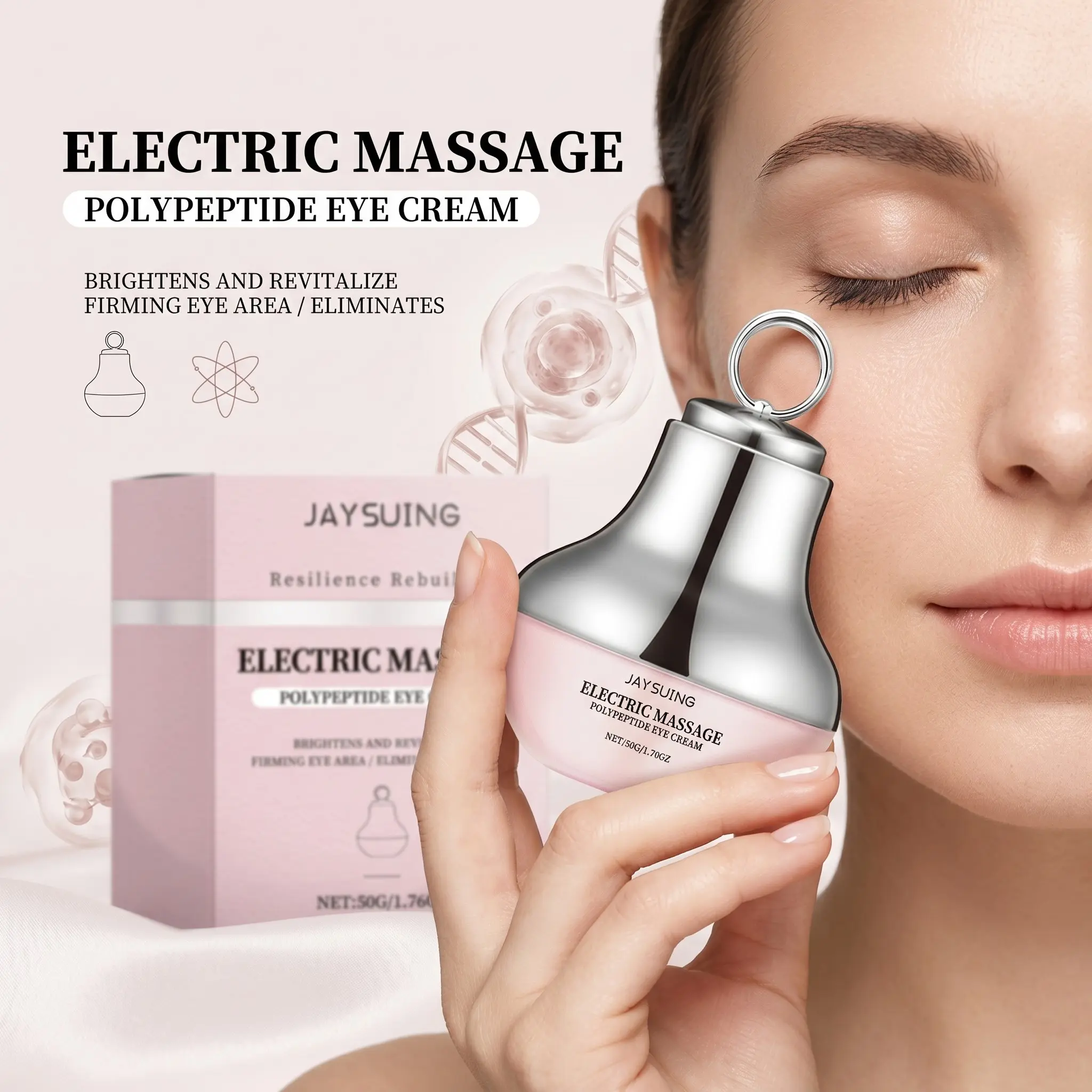 Electric Firming Eye Cream, Lifting and Hydrating Eye Area, Moisturizing Elasticity, Electric Massage Cream for Under-Eye Skin, Under Eye Care
