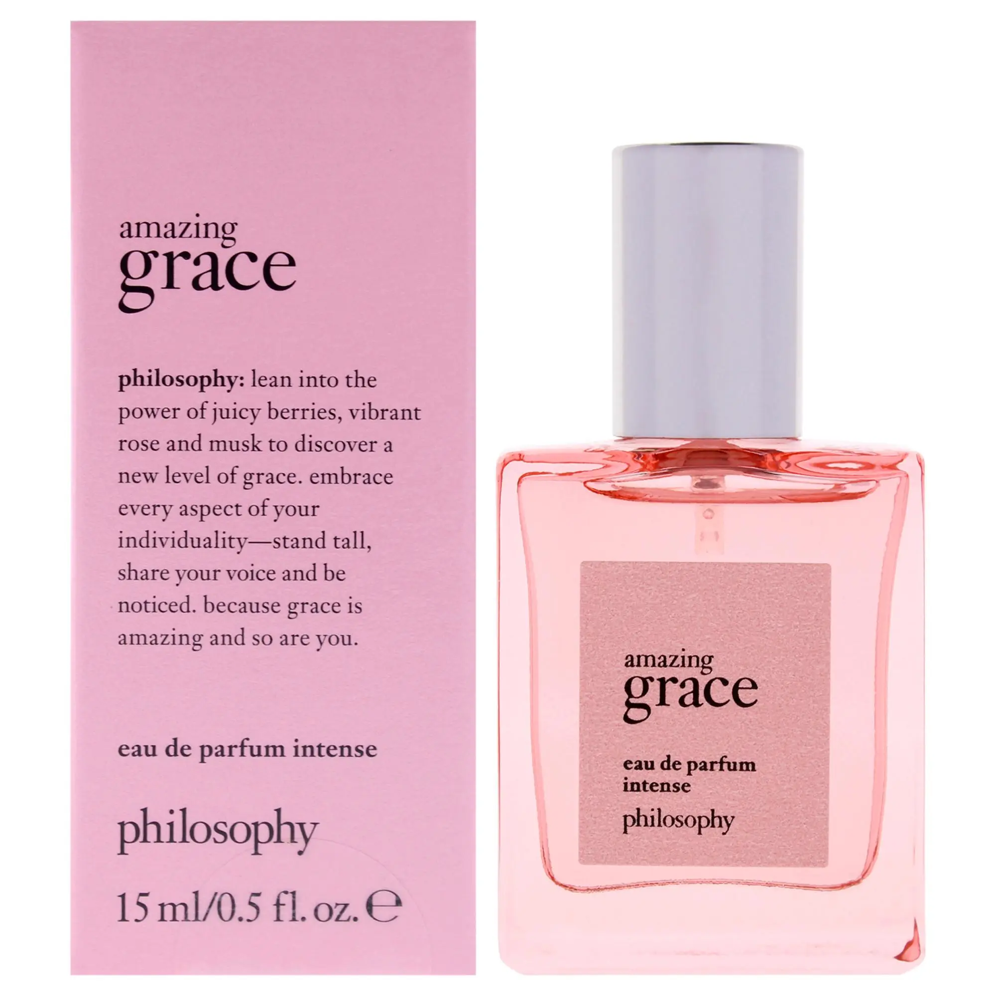 Philosophy Amazing Grace Intense Luxurious EDP Spray for Women - 0.5oz Graceful Fragrance with Juicy Berries, Single Bottle