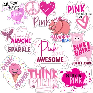Pink Stickers, Ten Vinyl Stickers Supporting Pink, Great Pink Gift, Decorative Stickers
