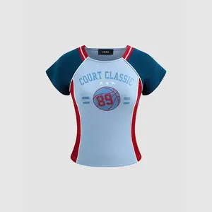 Cider [size 2-26] Court Classic 89 Cotton-blend Scoop Neckline Graphic Colorblock Short Sleeve Tee