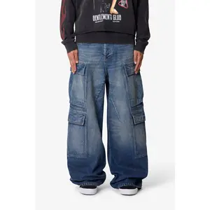 mnml Baggy Cargo Denim - Blue