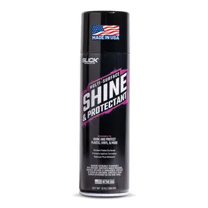 Slick Products Shine & Protectant, Long-Lasting High-Gloss Clear Coat Spray, Renew, Shine, and Protect Plastic, Vinyl, Rubber, Trim, and More