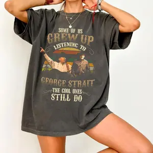 Some Of Us Grew Up Listening To George Strait Graphic Tee, Vintage Country Music Tour 2025 Sweatshirt, 90s Graphic George Nashville Cloud Tee Comfort Hoodie, Gift for him, Gift for her