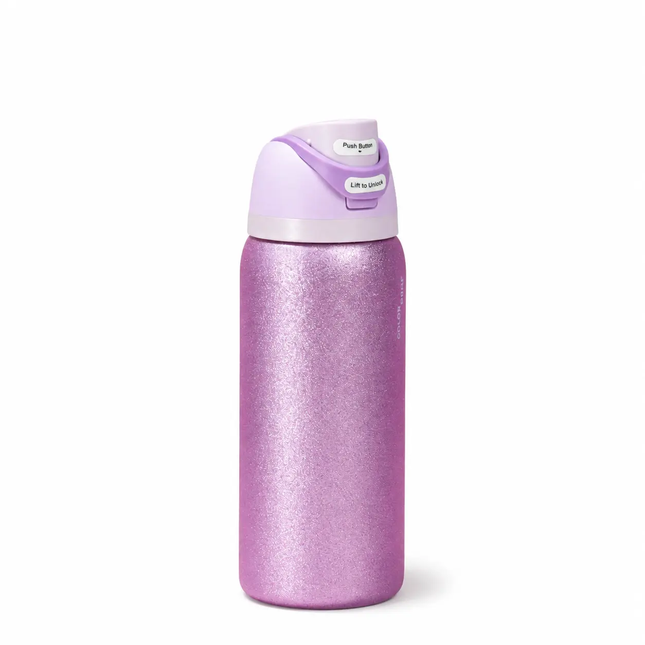 Owala Purple Glitter Water Bottle with Straw, 32oz Insulated Stainless Steel Tumbler, Leakproof Travel Cup for Women & Girls