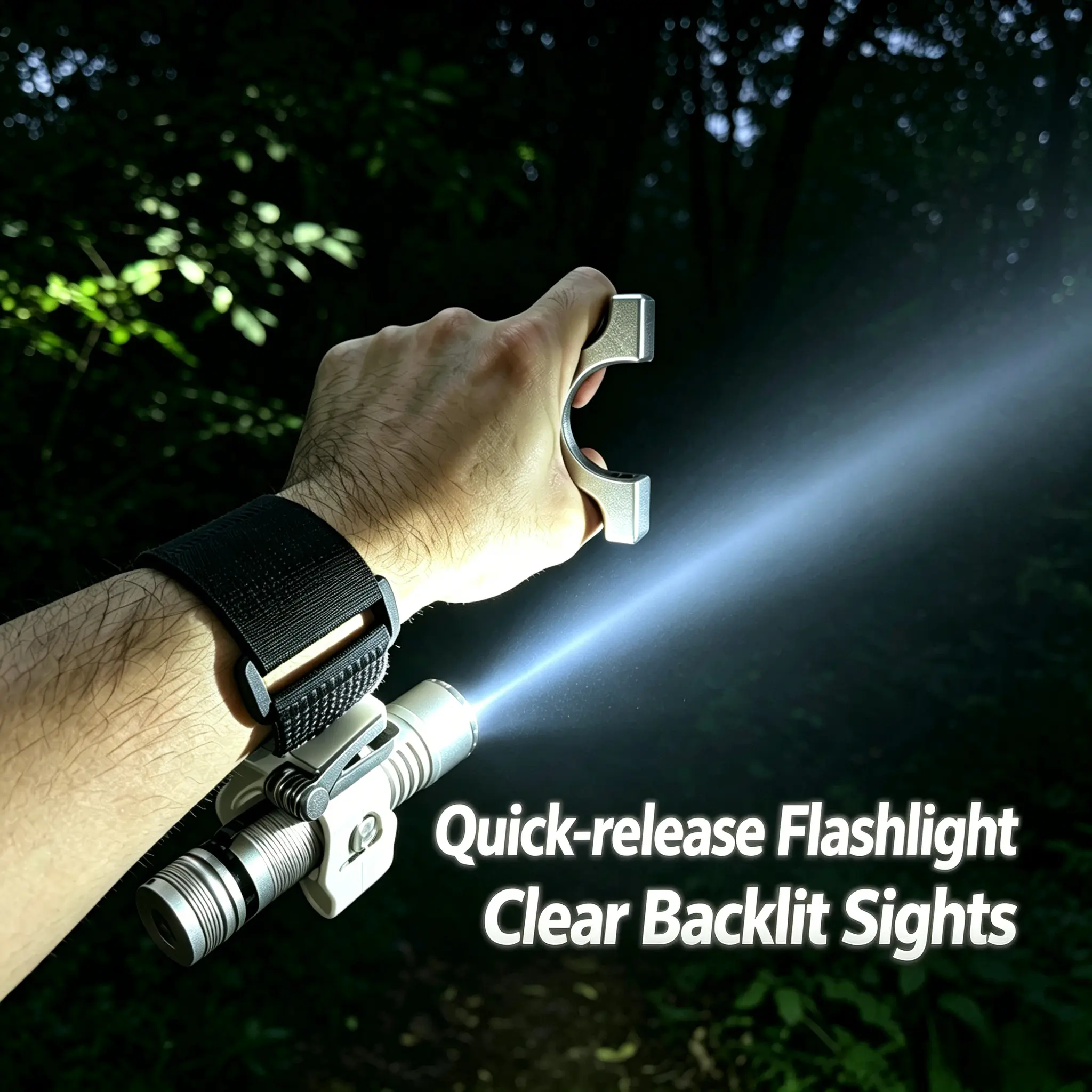 Tactical Wrist Flashlight Mount, 360° Rotatable Holder for Hands-Free Lighting – Ideal for Night Operations, Security, Survival, EDC, Adjustable Nylon Strap, Universal Fit