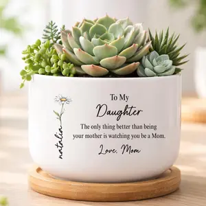 Daughter Gift From Mom, Daughter Ceramic Plant Pot, Gift For Daughter From Mom, Daughter Birthday Gift, daughter gift, gift for mom, mothers day