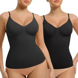 FeelinGirl Viral Shapewear 2-Piece Seamless Tank Top Tummy Control Cami Spaghetti Strap Underwear Womenswear Set