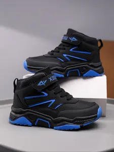 Boys' High-Top Sports Shoes, Lightweight Comfortable Breathable Mesh Running Shoes, Training Shoes, Adjustable Velcro Casual Sneakers for Kids, Youth Fashion Shoes, Athletic Footwear