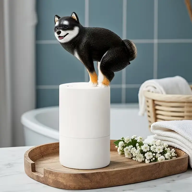 Stxxno White Fun Animal Series Shiba Inu Pigeon Soap & Lotion Dispensers