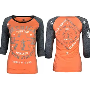 AMERICAN FIGHTER Women's T-Shirt YALE RAGLN Athletic Black Biker