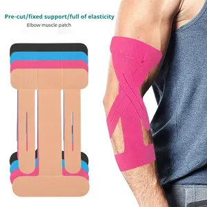 Sports elastic elbow support muscle tape, 10 pieces, suitable for stabilizing and supporting elbow muscles, alleviating muscle soreness, waterproof and low-allergen adhesive tape in one, breathable and elastic muscle protection tape.