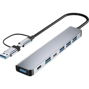 7 in 1 USB C & USB Hub with USB 3.0, USB 2.0 Ports for PC/Laptops/MacBook Pro/Air/iMac/iPad and More Devices