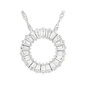 JTV White Lab Created Sapphire Rhodium Over Brass Necklace 1.57ctw