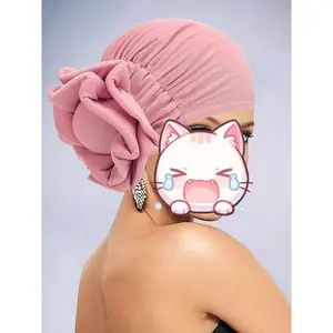 Women's Elegant Flower Design Turban Hat, Boho Trendy Breathable Head Wrap, Versatile African-inspired Turban for Daily Use