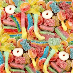 Sour Gummy Candy Mix | 2-Pound Pack | Chewy Gummies for Candy Buffets, Goodie Bags & Dessert Decorating | Belts, Peach Rings, Watermelon Wedges, Worms, Bears | Bulk Gummies