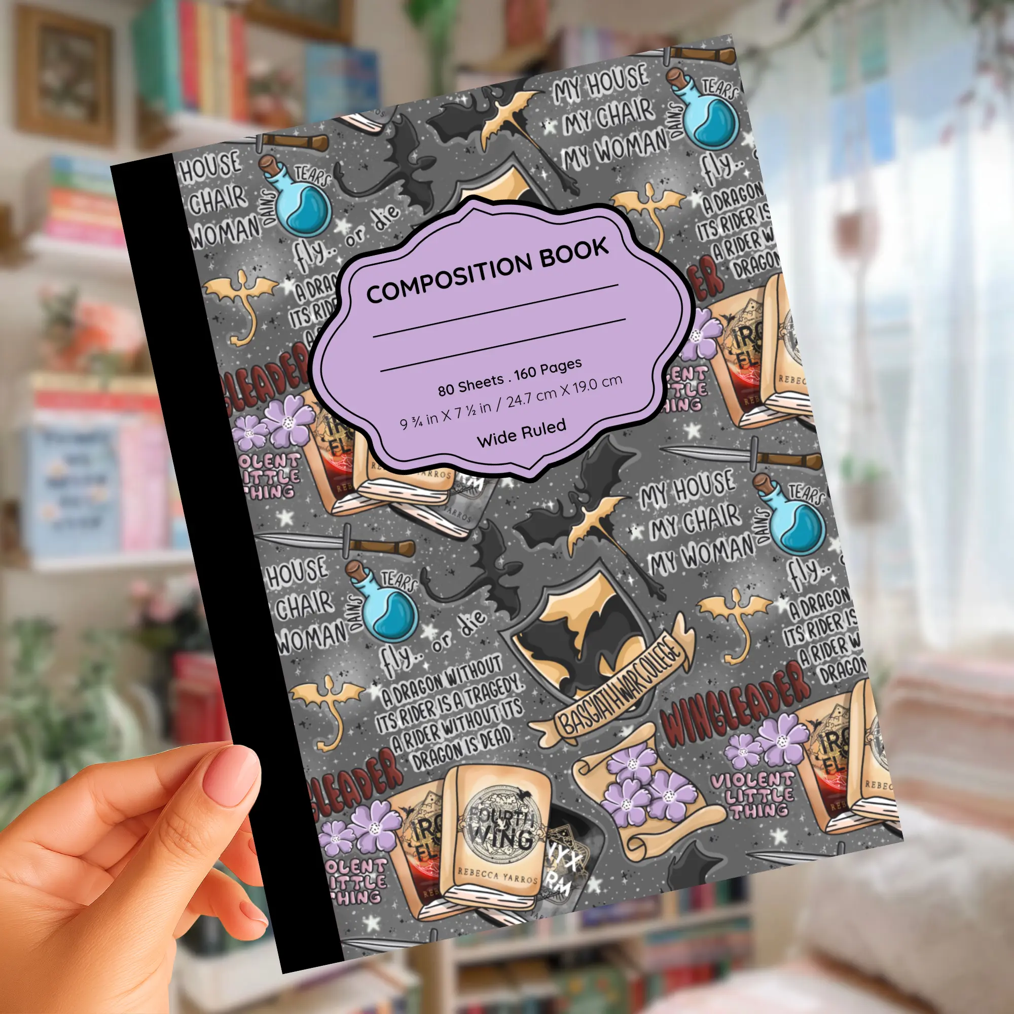 Fourth Wing Mashup Composition Notebook