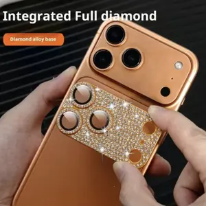 Rhinestone-embellished phone camera lens covers; tempered glass shock-resistant screen protectors for the iPhone 17, 16, 15, 14, and 13 series; full-coverage design; phone cases; accessories; protection