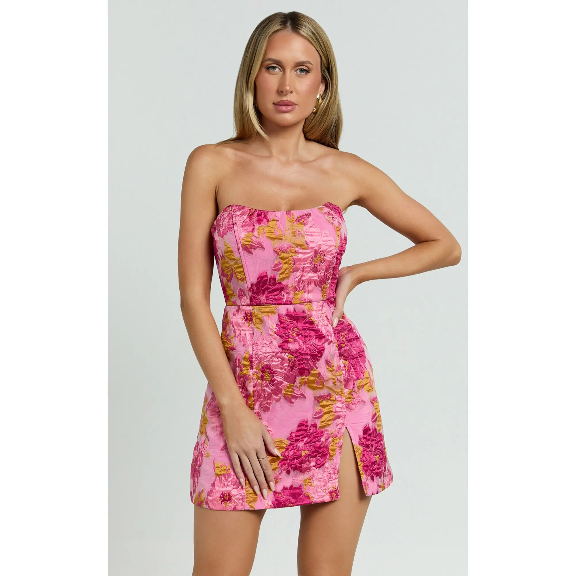 free people hot shot mini dress pink Spring Stripe Printed Hot Shot Mini Dress // Free People *XS-XL* main image 1