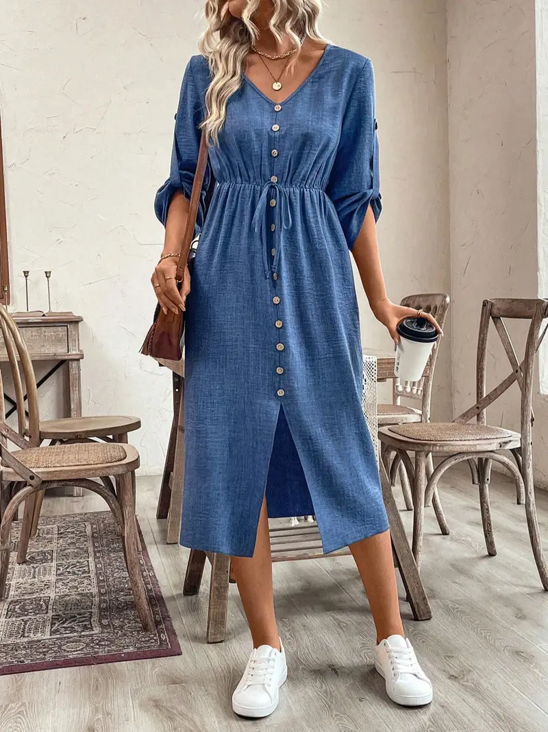 long sleeve denim dress for women - TikTok Shop