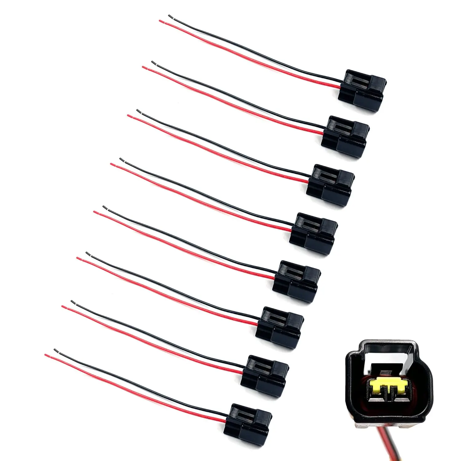 8-Pcs Strict Quality Control Automotive Engine Replacement Parts Connector Pack - Ignition Coil, Camshaft, Crankshaft Position Sensor Connector Pigtail Harness Compatible with 1991-2011 Ford F-150 F-250 F-350 4.6L 5.4L 6.8L, Replaces 3U2Z14S411SLA, S819,
