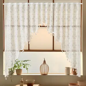 French Door Curtain Bedroom High-Grade Partition Shade Curtain Cabinet Door Coffee Curtain Dust-Proof Yarn Rod Punch-Free Home Decor
