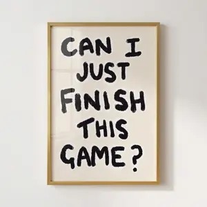 Gaming Quote Wall Art Decor, "I Can Beat This Game" Posters and Prints, Canvas Artwork, Minimalist Gamer Room Aesthetic Painting for Bedroom Living Room Home Decor, Gift Idea