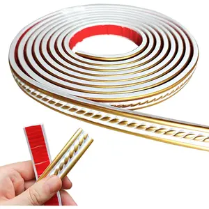 Peel and Stick Molding Trim Self Adhesive Flexible Wall Trim Crown Molding  Strip for Tile  Wall Panels Picture Mirror Frame Border  Corner Ceiling Wallpaper Decor (White , 120in)