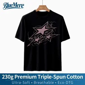 【BlueMere】230G Heavyweight Pure Cotton Y2K Graphic Tee, Retro 2000s Design Top, Cute Grunge T-Shirt, Unisex Casual Streetwear, Spring & Summer Outfits, Daily Versatile T-Shirt, Gift for Her, Vintage Style T-Shirt
