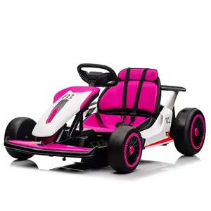 24V Drift Go Kart with Dual 200W Motors, 7AH Battery, Electric Pedals, Designed for Outdoor Racing, Available in Pink, Black, and Green & White Colors, Suitable for Ages 6 and Up