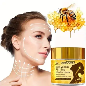 50g Bee Venom Neck Firming Cream, Rich in Collagen, Retinol, Niacinamide, Hyaluronic Acid, Smooths and Tightens Skin, Suitable for All Skin Types